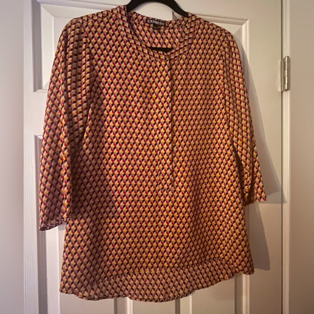 EXPRESS Ladies 3/4 Sleeve Crew Neck Top Sz S